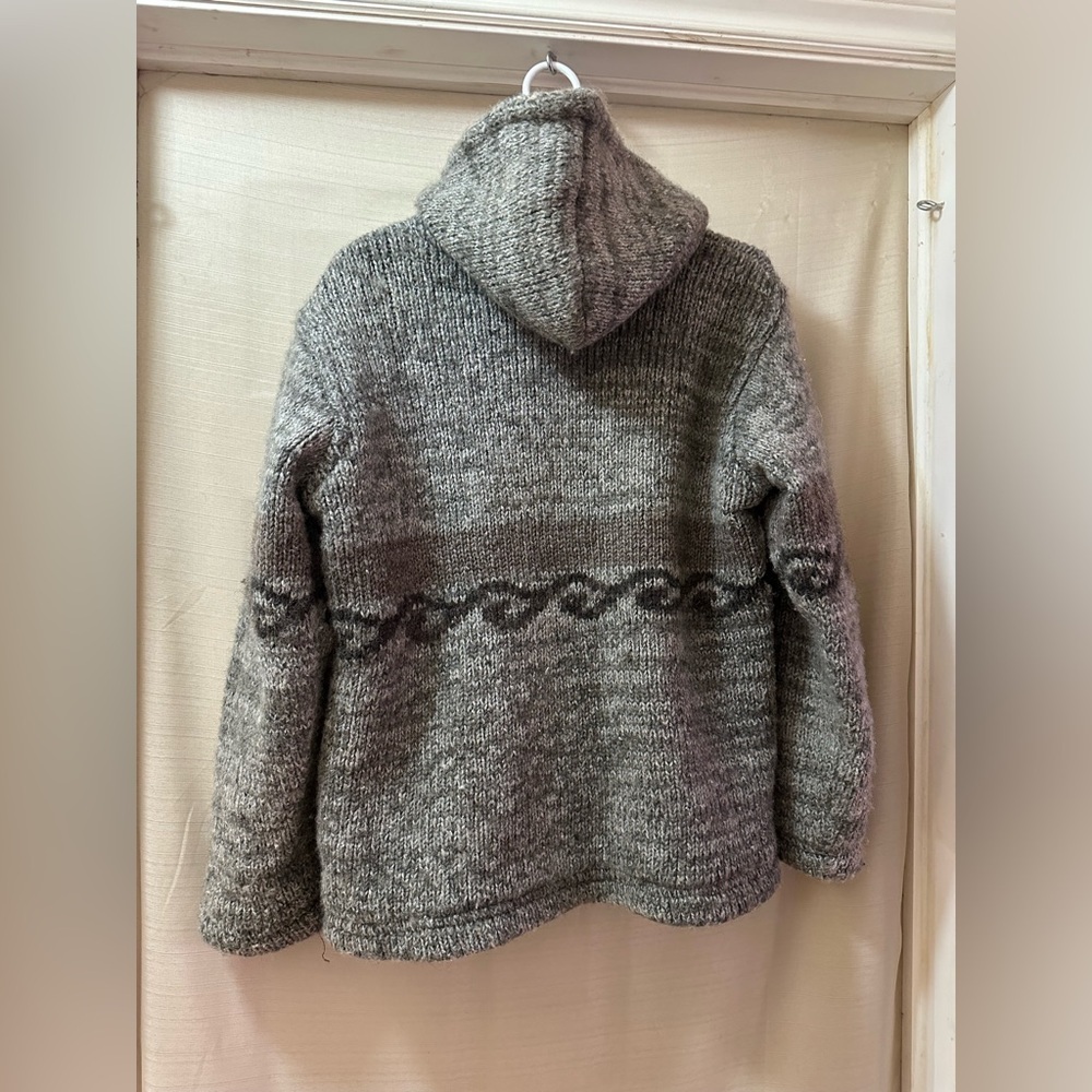 Kyber Outerwear Women’s Wool Knit Zip Hoodie Bear Pattern Size S - Picture 7 of 8